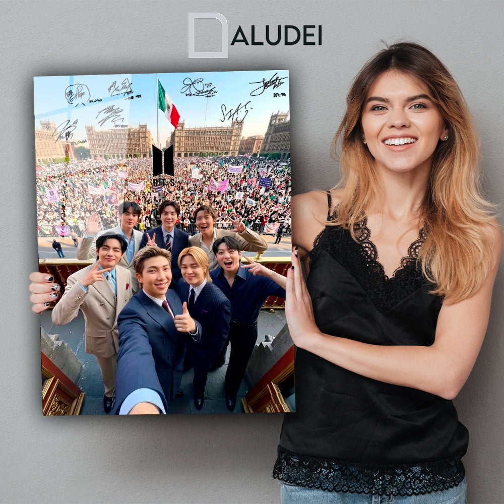 BTS ZÓCALO CUADRO PERSONALIZADO DE ALUMINIO SUBLIMADO 40X60 CM