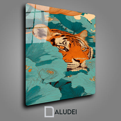 TIGRE AL ACECHO CUADRO DE ALUMINIO SUBLIMADO 40X60 CM