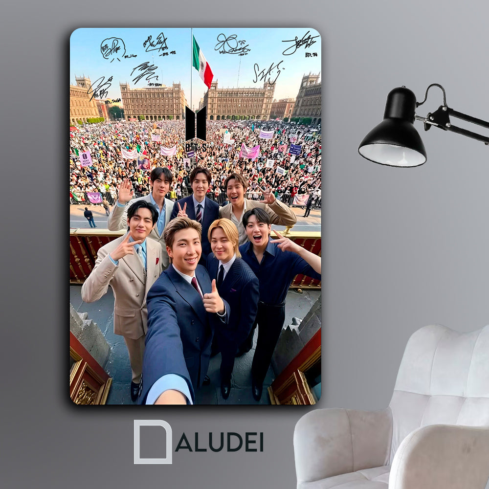 BTS ZÓCALO CUADRO PERSONALIZADO DE ALUMINIO SUBLIMADO 40X60 CM
