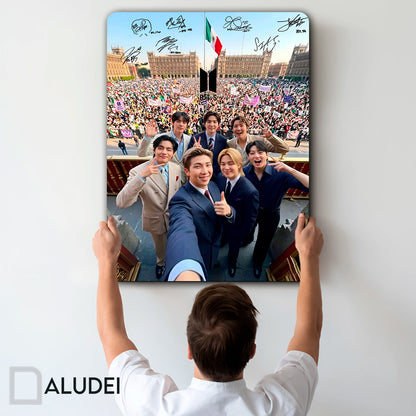 BTS ZÓCALO CUADRO PERSONALIZADO DE ALUMINIO SUBLIMADO 40X60 CM
