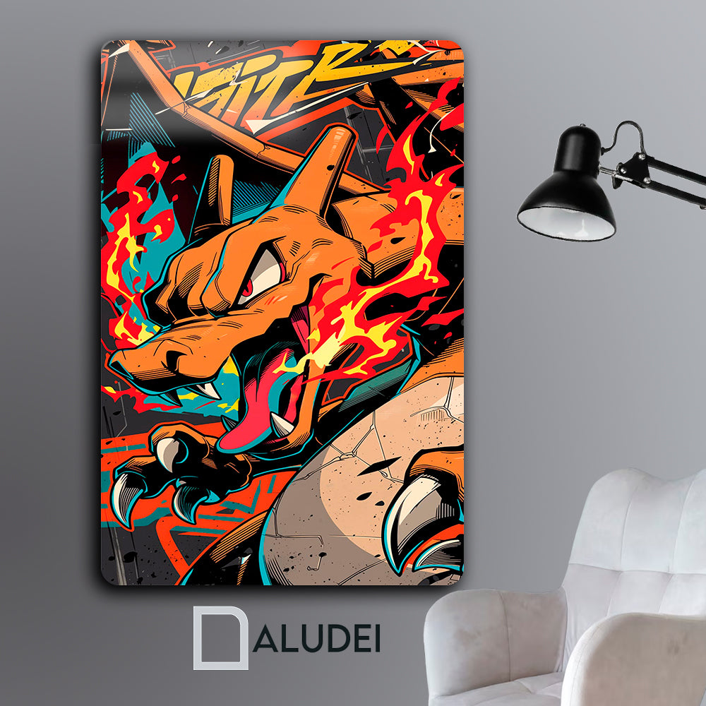 CHARZARD CUADRO DE ALUMINIO SUBLIMADO 40X60 CM