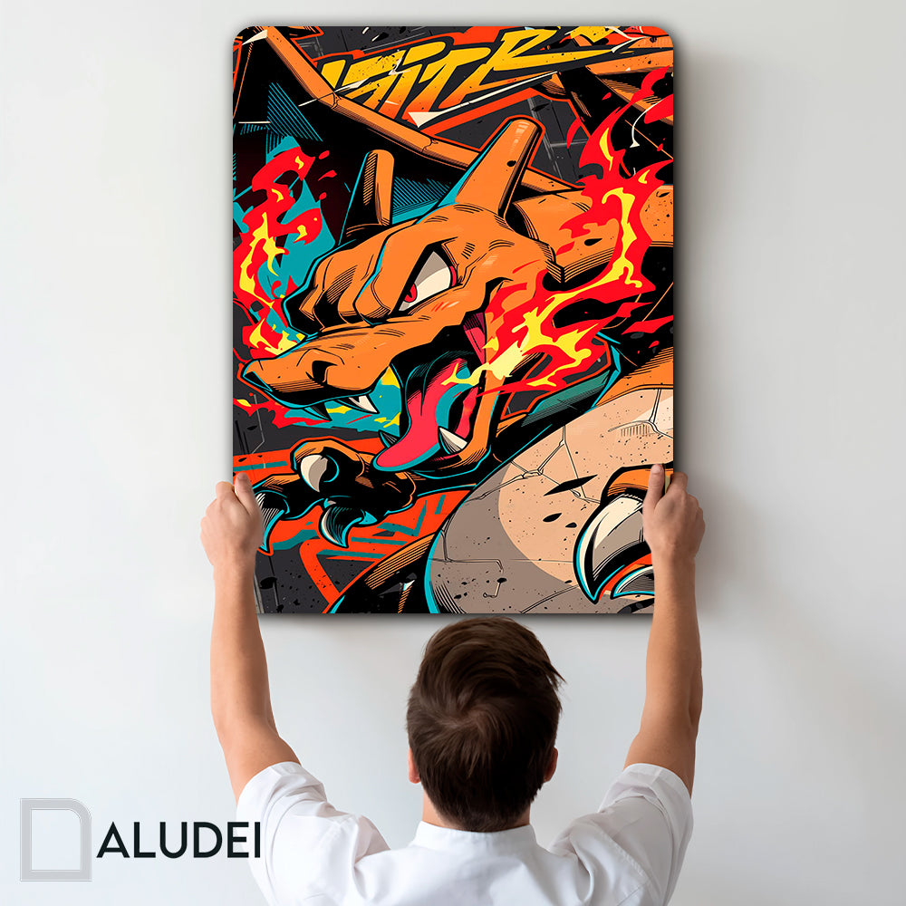 CHARZARD CUADRO DE ALUMINIO SUBLIMADO 40X60 CM