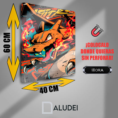 CHARZARD CUADRO DE ALUMINIO SUBLIMADO 40X60 CM