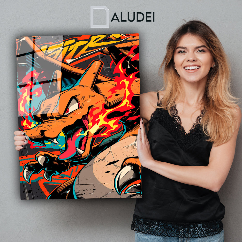 CHARZARD CUADRO DE ALUMINIO SUBLIMADO 40X60 CM