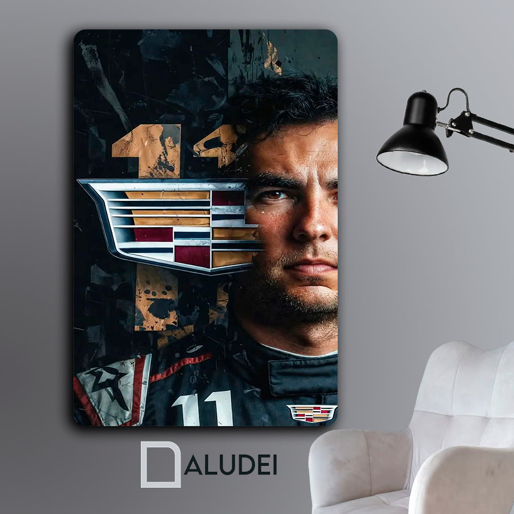 CADILLAC CHECO PEREZ F1 CUADRO DE ALUMINIO SUBLIMADO 40X60 CM