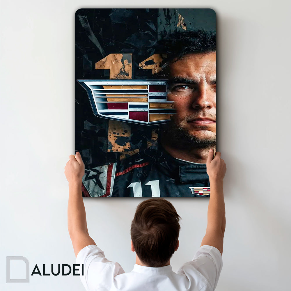 CADILLAC CHECO PEREZ F1 CUADRO DE ALUMINIO SUBLIMADO 40X60 CM