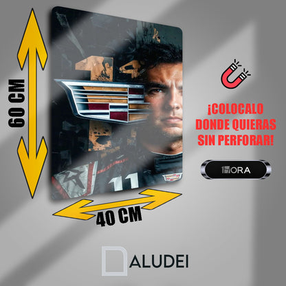 CADILLAC CHECO PEREZ F1 CUADRO DE ALUMINIO SUBLIMADO 40X60 CM