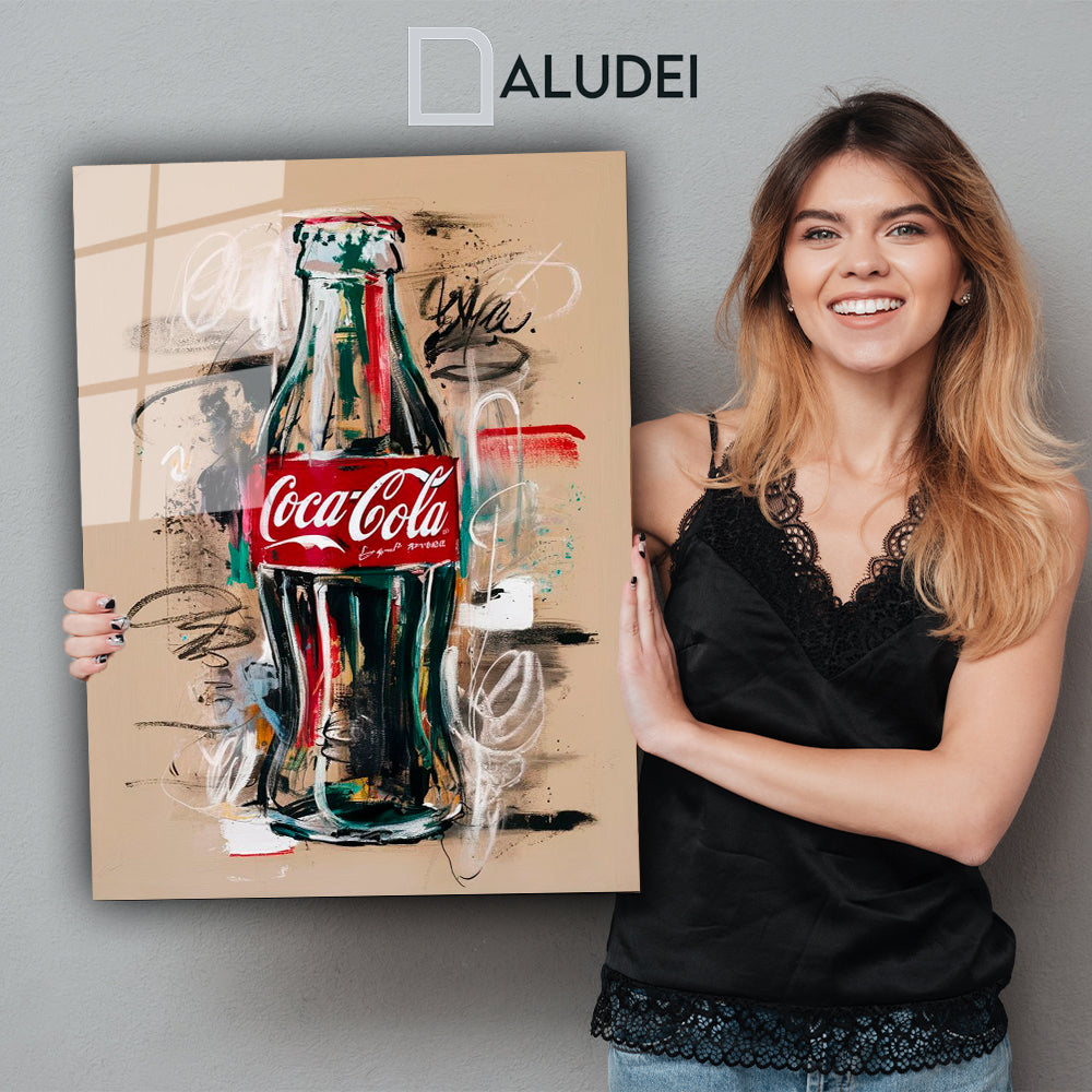 COCA POP ART CUADRO DE ALUMINIO SUBLIMADO 40X60 CM