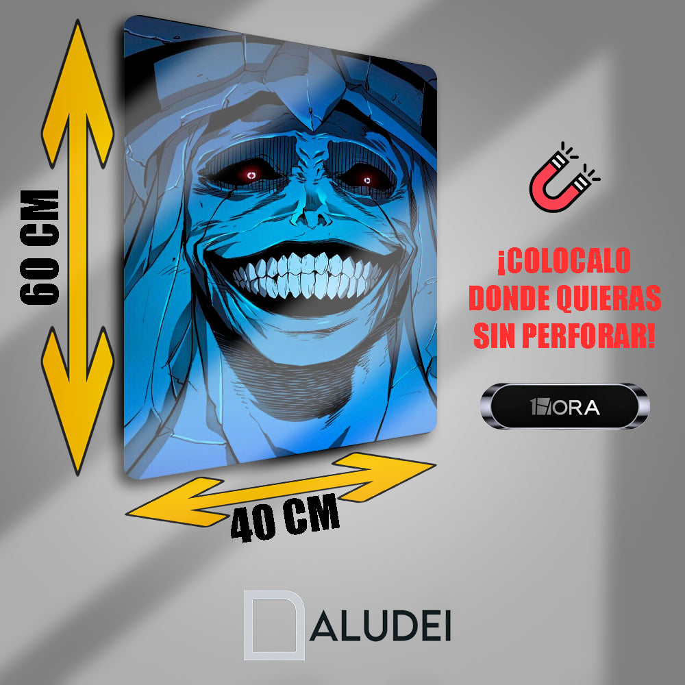 ESTATUA SONRIENTE JUJUT CUADRO DE ALUMINIO SUBLIMADO 40X60 CM
