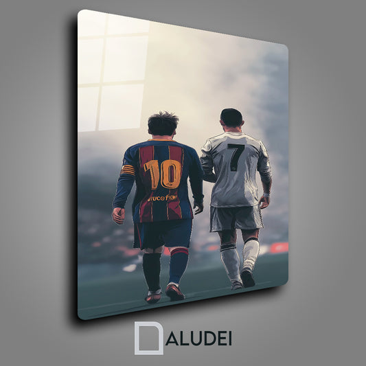LEYENDAS DEL FUTBOL GOATS CUADRO DE ALUMINIO SUBLIMADO 40X60 CM