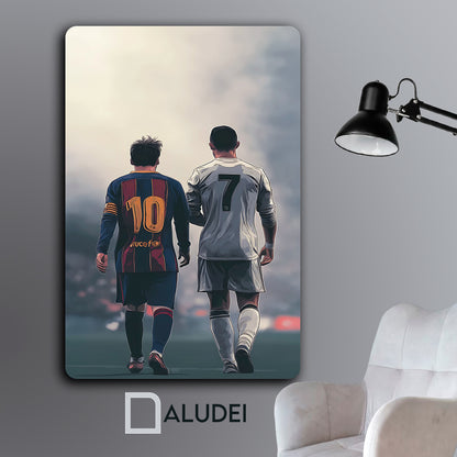 LEYENDAS DEL FUTBOL GOATS CUADRO DE ALUMINIO SUBLIMADO 40X60 CM
