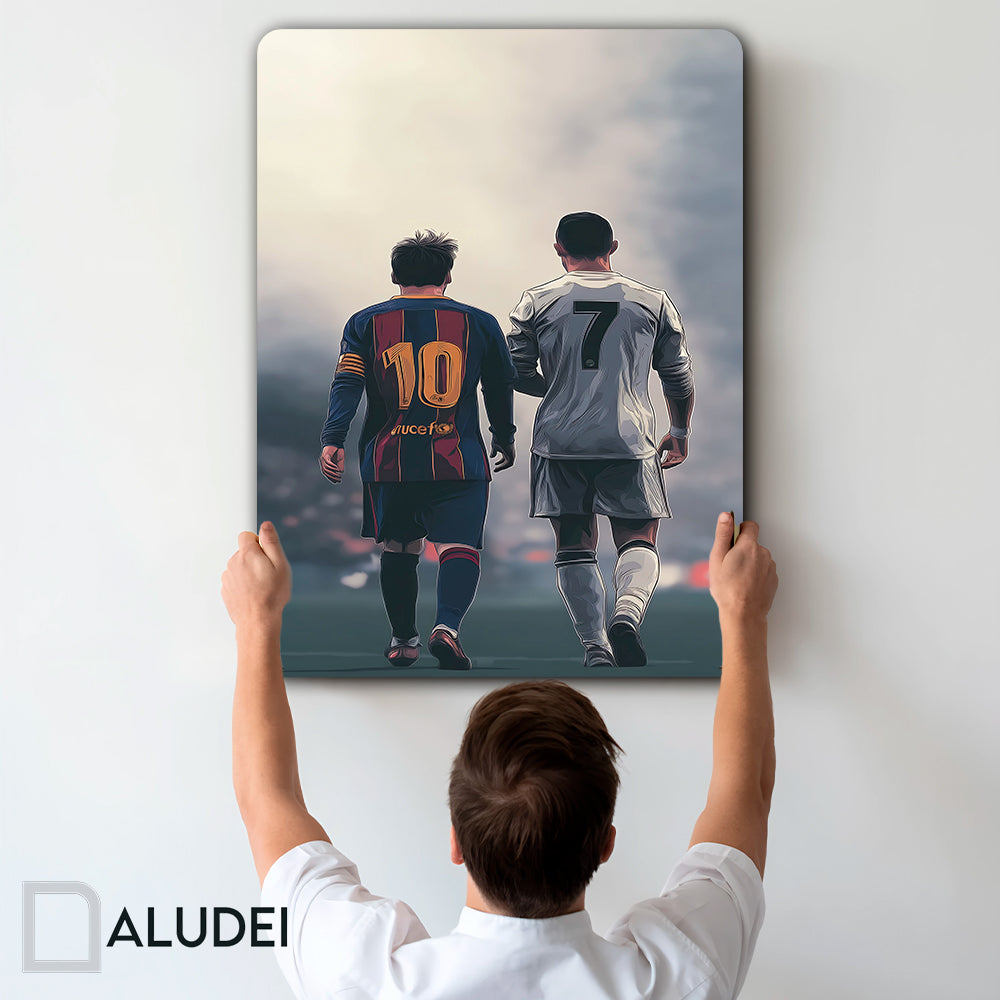 LEYENDAS DEL FUTBOL GOATS CUADRO DE ALUMINIO SUBLIMADO 40X60 CM