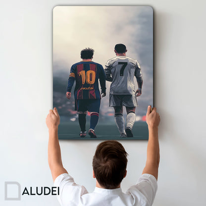 LEYENDAS DEL FUTBOL GOATS CUADRO DE ALUMINIO SUBLIMADO 40X60 CM