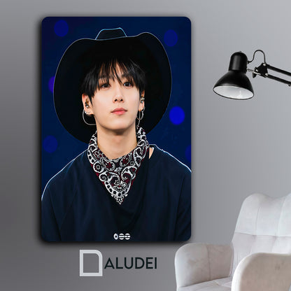 JUNKOOK CON SOMBRERO BTS CUADRO PERSONALIZADO DE ALUMINIO SUBLIMADO 40X60 CM