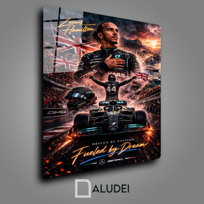 LEWIS HAMILTON F1 CUADRO DE ALUMINIO SUBLIMADO 40X60 CM