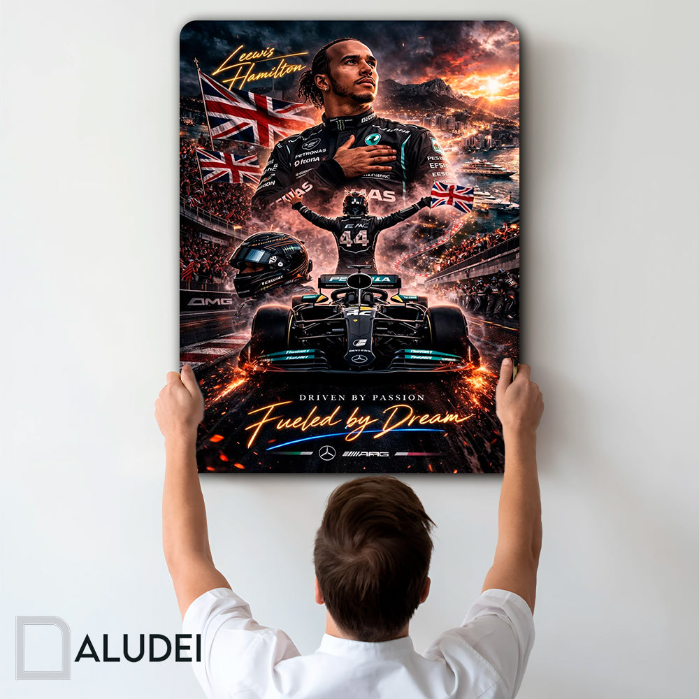LEWIS HAMILTON F1 CUADRO DE ALUMINIO SUBLIMADO 40X60 CM