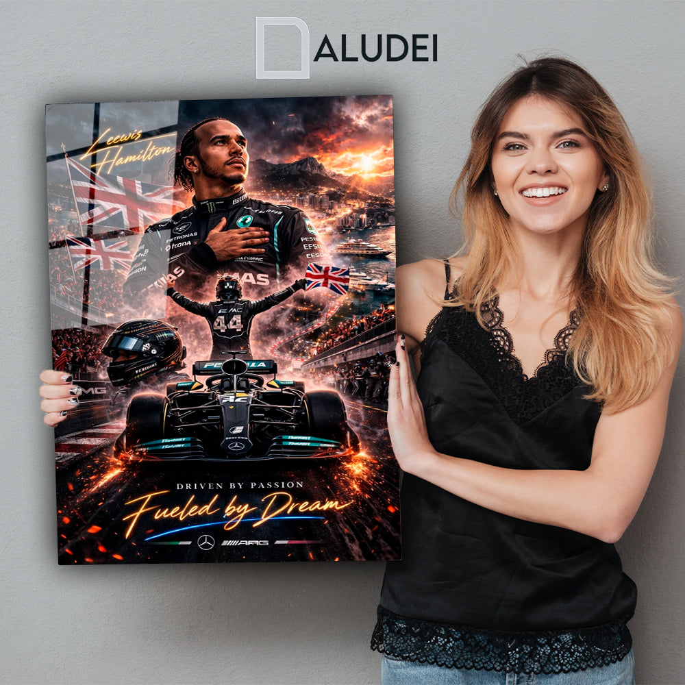 LEWIS HAMILTON F1 CUADRO DE ALUMINIO SUBLIMADO 40X60 CM