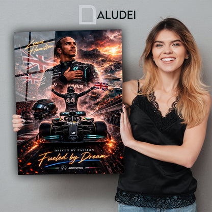LEWIS HAMILTON F1 CUADRO DE ALUMINIO SUBLIMADO 40X60 CM