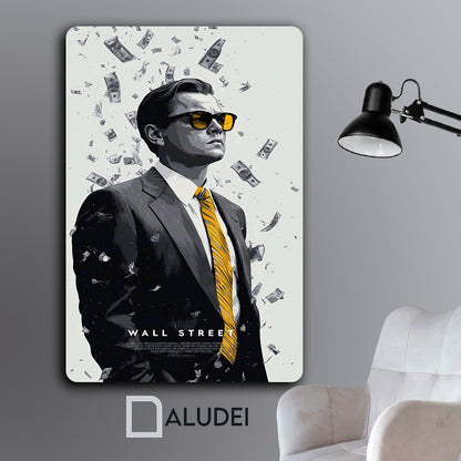 LOBO DE WALLSTREET CUADRO DE ALUMINIO 40X60 CM