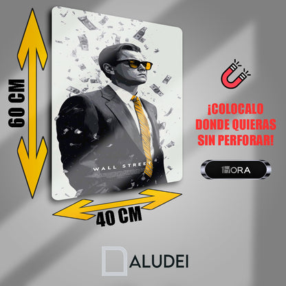 LOBO DE WALLSTREET CUADRO DE ALUMINIO 40X60 CM