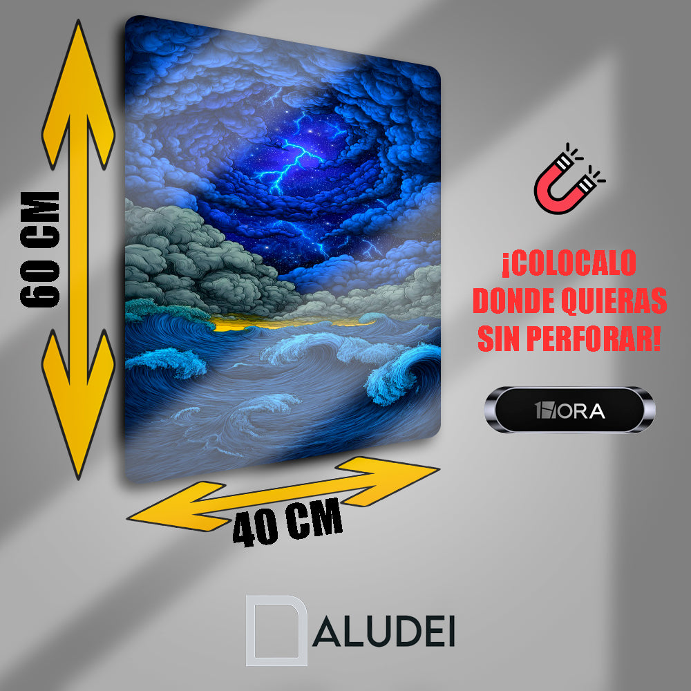 MAR Y TORMENTA CUADRO DE ALUMINIO SUBLIMADO 40X60 CM