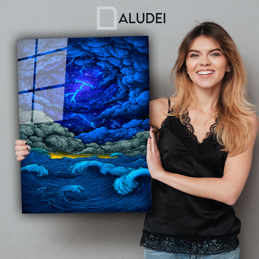 MAR Y TORMENTA CUADRO DE ALUMINIO SUBLIMADO 40X60 CM