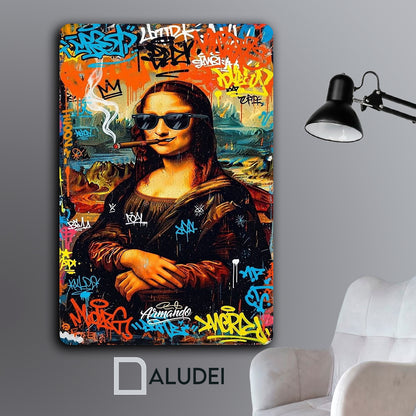MONA NO LISA CUADRO DE ALUMINIO SUBLIMADO 40X60 CM