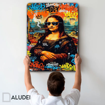 MONA NO LISA CUADRO DE ALUMINIO SUBLIMADO 40X60 CM