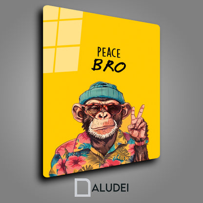 MONO PEACE BRO CUADRO DE ALUMINIO SUBLIMADO 40X60 CM