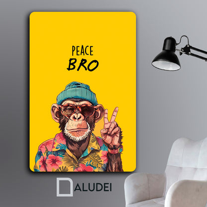MONO PEACE BRO CUADRO DE ALUMINIO SUBLIMADO 40X60 CM