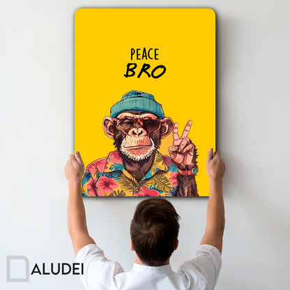 MONO PEACE BRO CUADRO DE ALUMINIO SUBLIMADO 40X60 CM