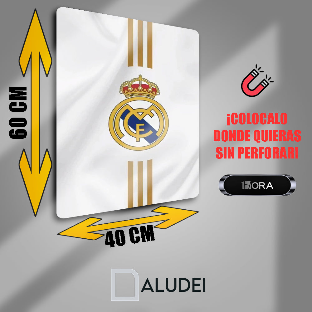 REAL MADRID FC CUADRO DE ALUMINIO SUBLIMADO 40X60 CM
