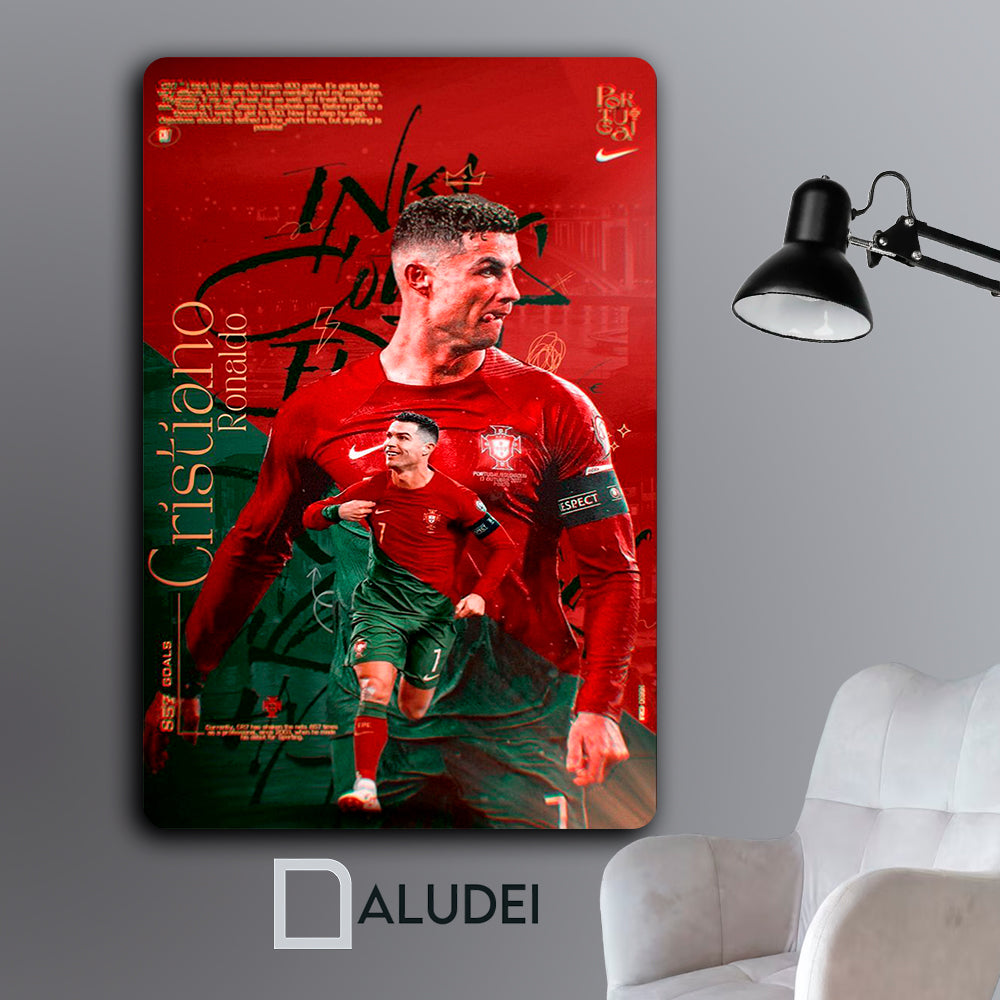 CR 7 BICHO CAMPEÓN PORTUGAL CUADRO DE ALUMINIO SUBLIMADO 40X60 CM