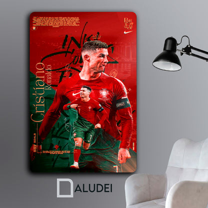 CR 7 BICHO CAMPEÓN PORTUGAL CUADRO DE ALUMINIO SUBLIMADO 40X60 CM