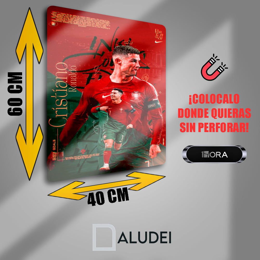CR 7 BICHO CAMPEÓN PORTUGAL CUADRO DE ALUMINIO SUBLIMADO 40X60 CM