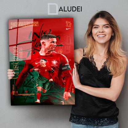 CR 7 BICHO CAMPEÓN PORTUGAL CUADRO DE ALUMINIO SUBLIMADO 40X60 CM