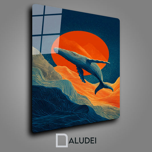 SALTO DE BALLENA CUADRO DE ALUMINIO SUBLIMADO 40X60 CM