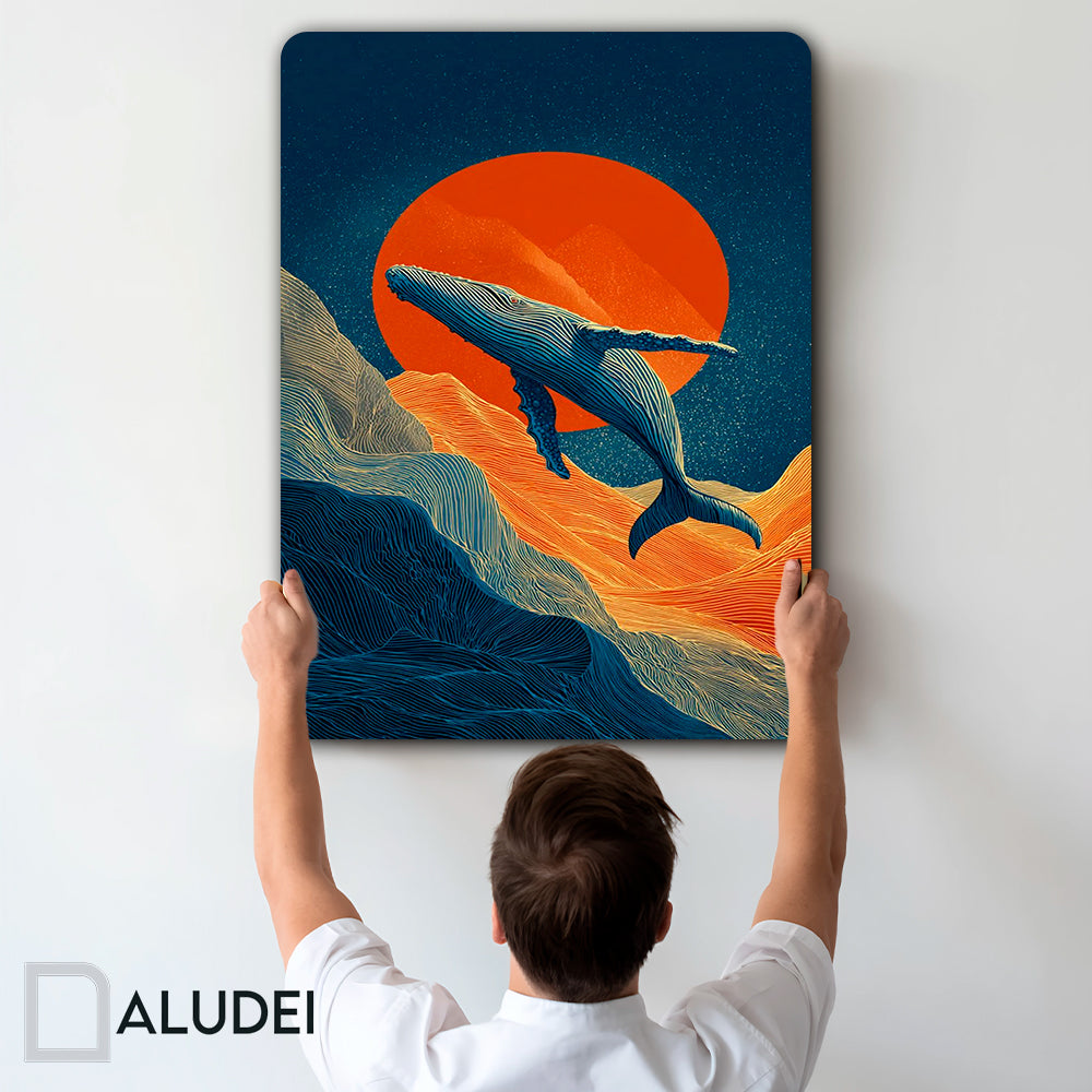 SALTO DE BALLENA CUADRO DE ALUMINIO SUBLIMADO 40X60 CM