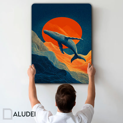 SALTO DE BALLENA CUADRO DE ALUMINIO SUBLIMADO 40X60 CM