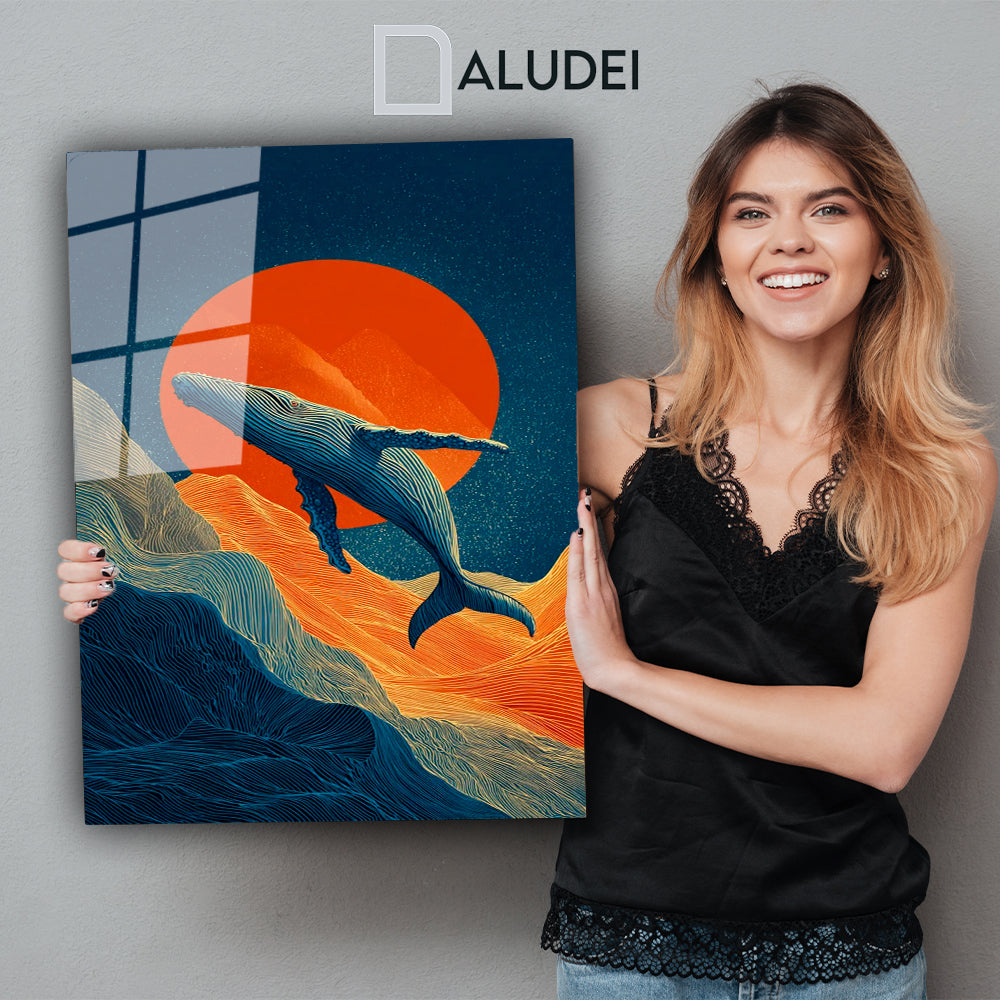 SALTO DE BALLENA CUADRO DE ALUMINIO SUBLIMADO 40X60 CM